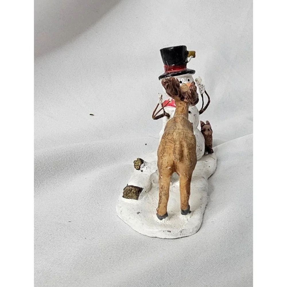 Lemax Snack Time Snowman and Reindeer Figurine Winter Village Holiday Decor